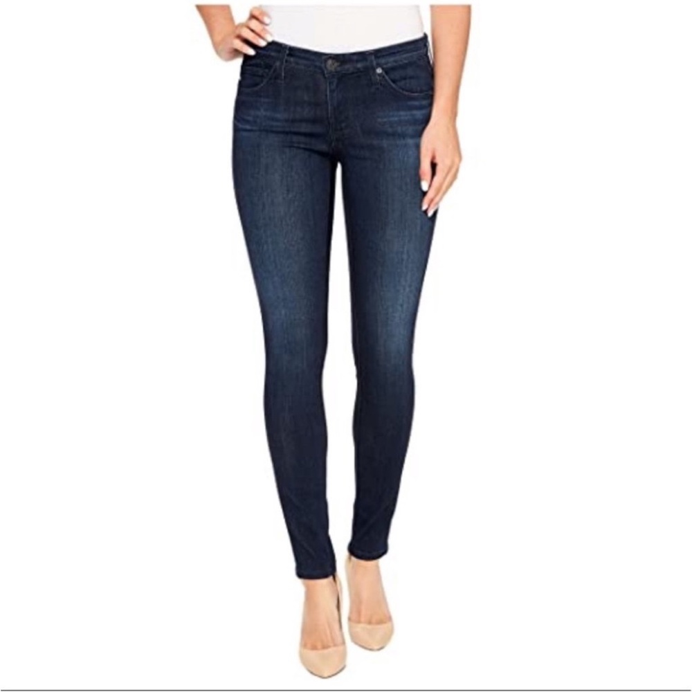 AG Adriano Goldschmied Women's Blue Denim Legging Ankle Super Skinny Size 27